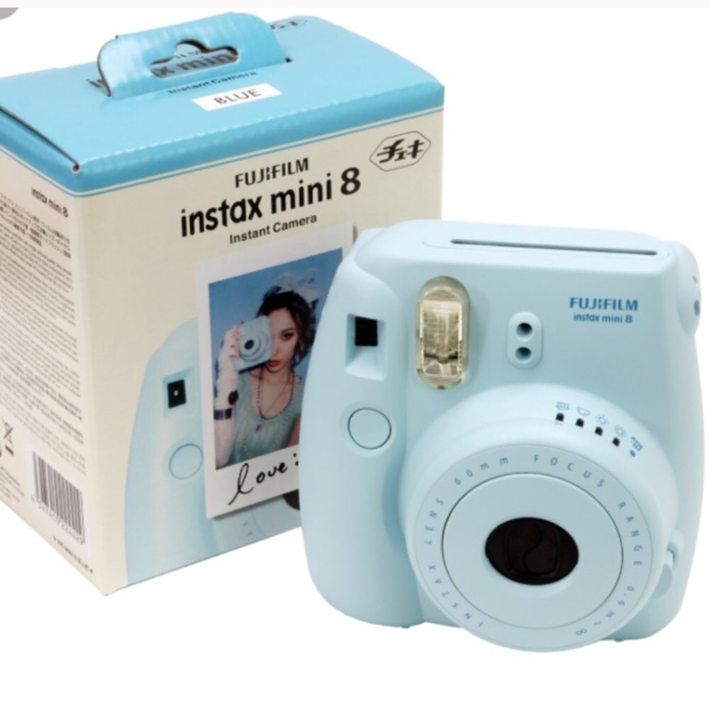 Baby blue mini 8 instax camera